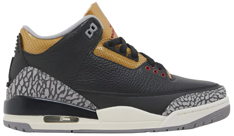 Jordan 3 Retro Black Cement Gold (Women's)