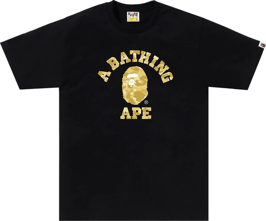 BAPE Color Camo College Tee 'Black/Yellow' 2024