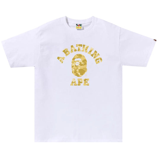 BAPE Color Camo College Tee 'White/Yellow' 2024