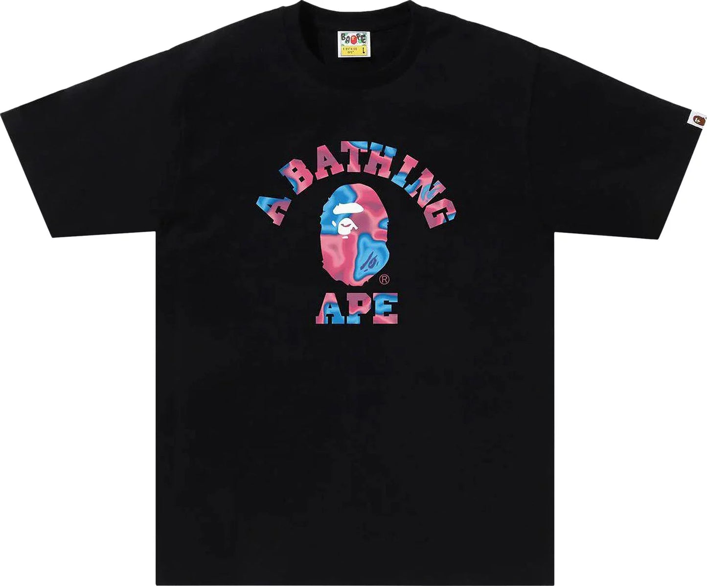 BAPE Liquid Camo College Tee 'Black/Pink' 2024